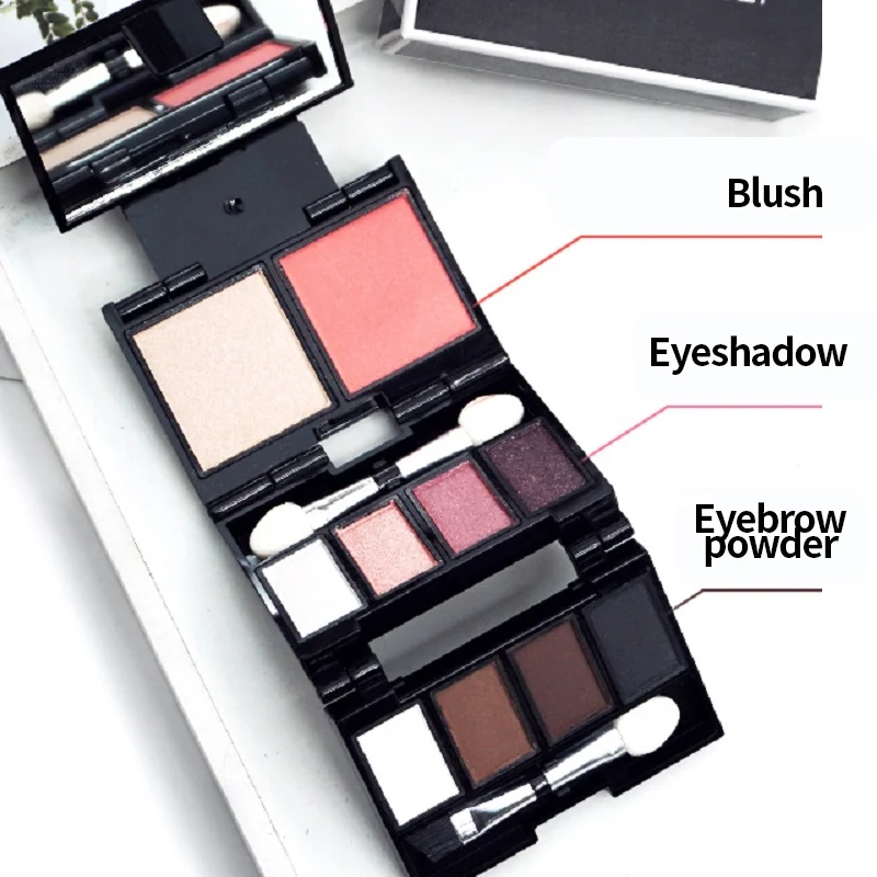 Ombretto pieghevole Scatola per trucco contorno Sopracciglio opaco Polvere Fine Shimmer Evidenziatore Blush 10 colori per charmare la tua tavolozza