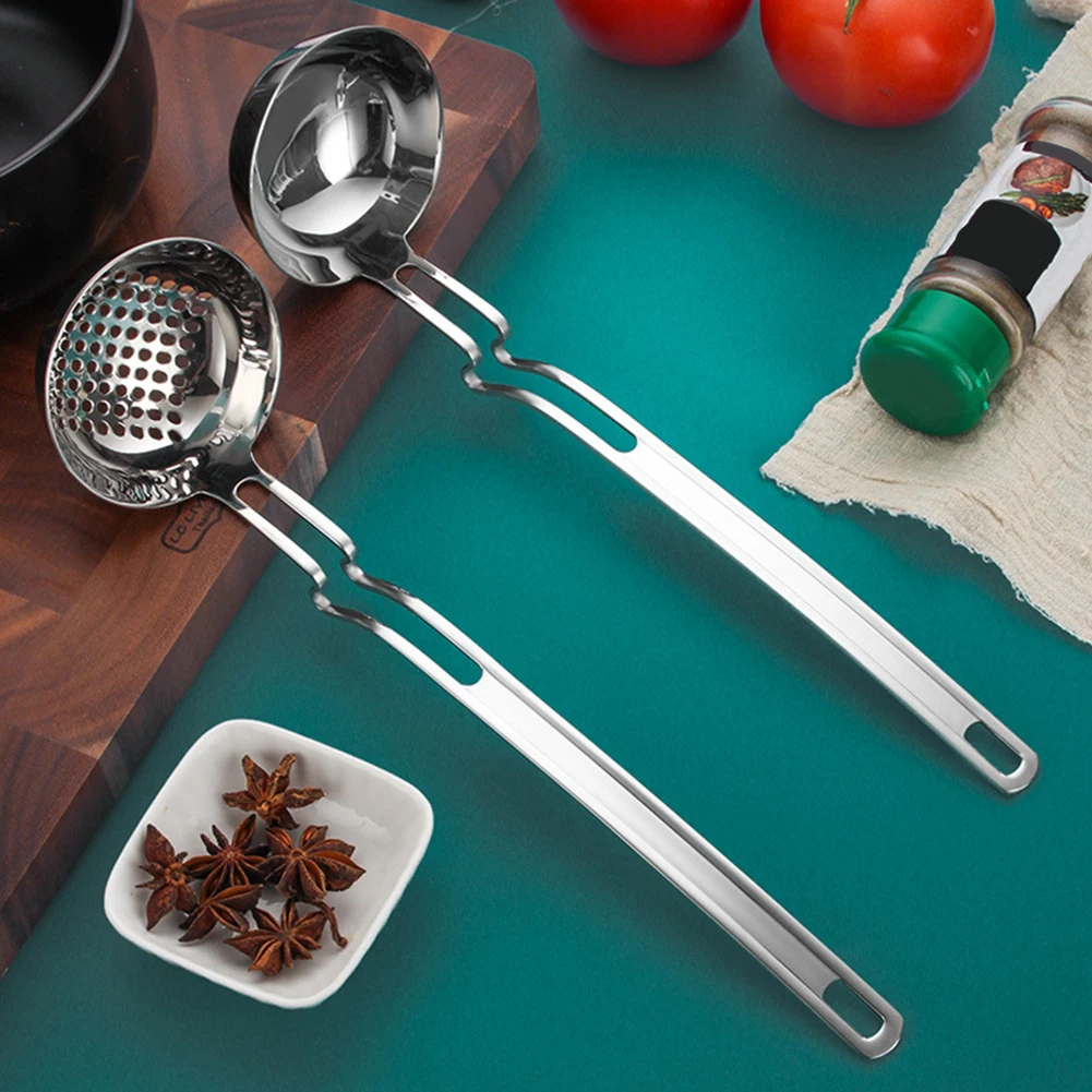 Cooking Soup Ladle Set Dishwasher Safe Spoon Convenient Fat Separation Spoon Easy Cleanup Tool Efficient Oil Separation