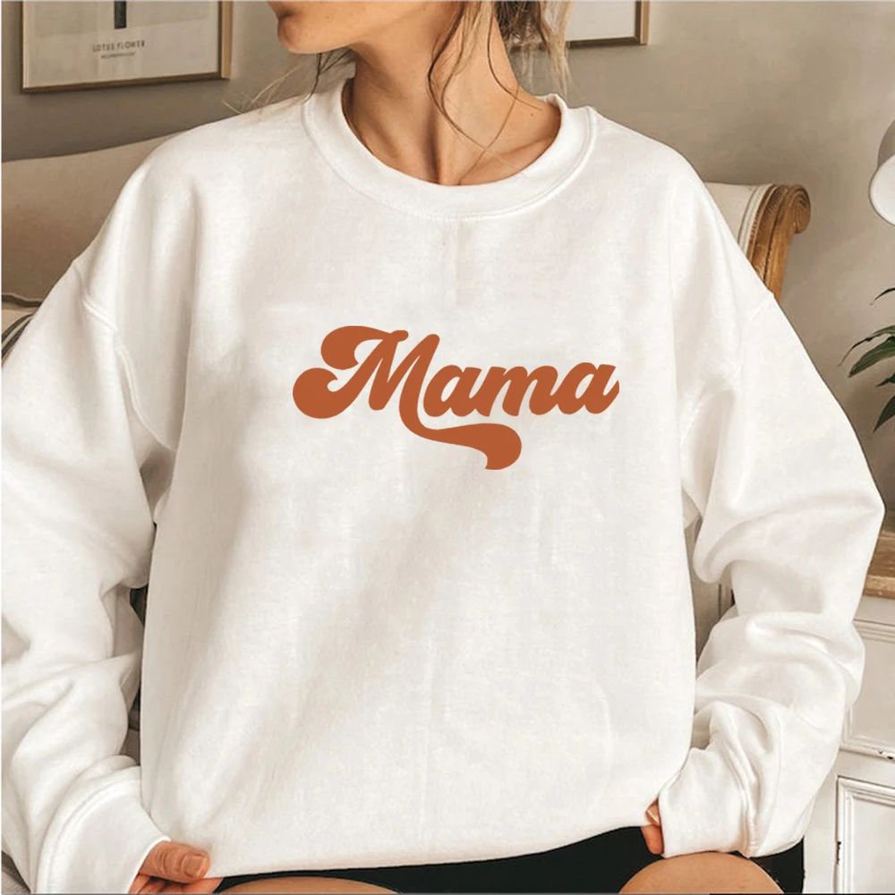 

Mama Sweatshirt Retro Mom Hoodie Mama Crewneck Pullover Women Long Sleeve Sweatshirts Mothers Day Gift New Mom Gifts Casual Tops