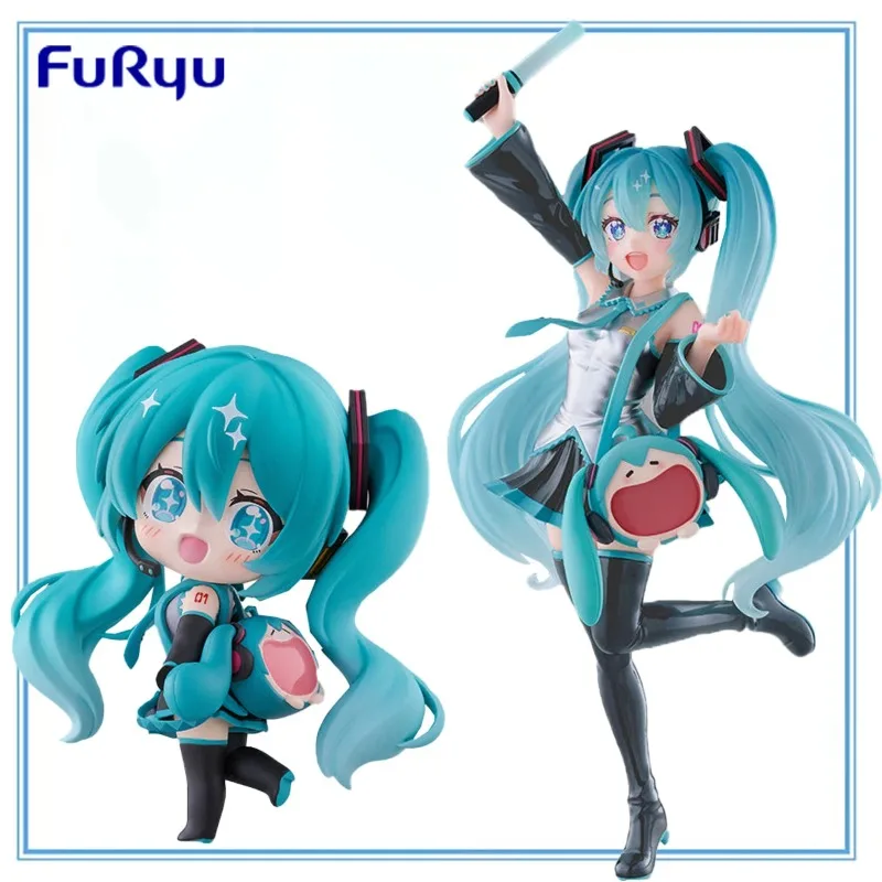 

100% Original FuRyu Tenitol Piapro Characters Hatsune Miku Very Happy Ita Bag Ver. Mini Garage Kit Collection Series Model Toys
