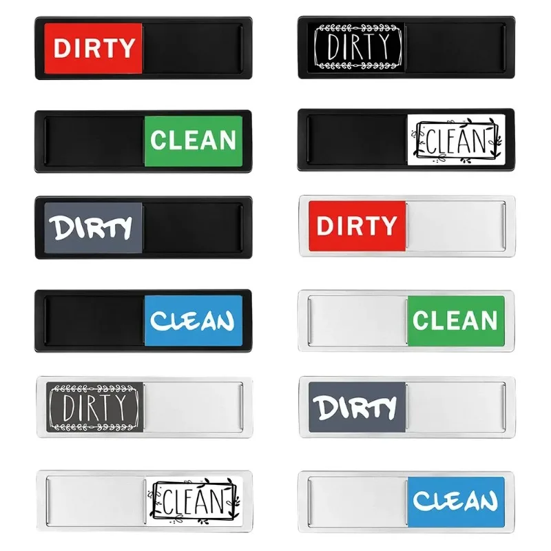 Clean Dirty Dishwasher Magnet Indicator Sign Large Text Magnetic Indicator Sign Slide Super Strong Magnet Sign Kitchen Supplies