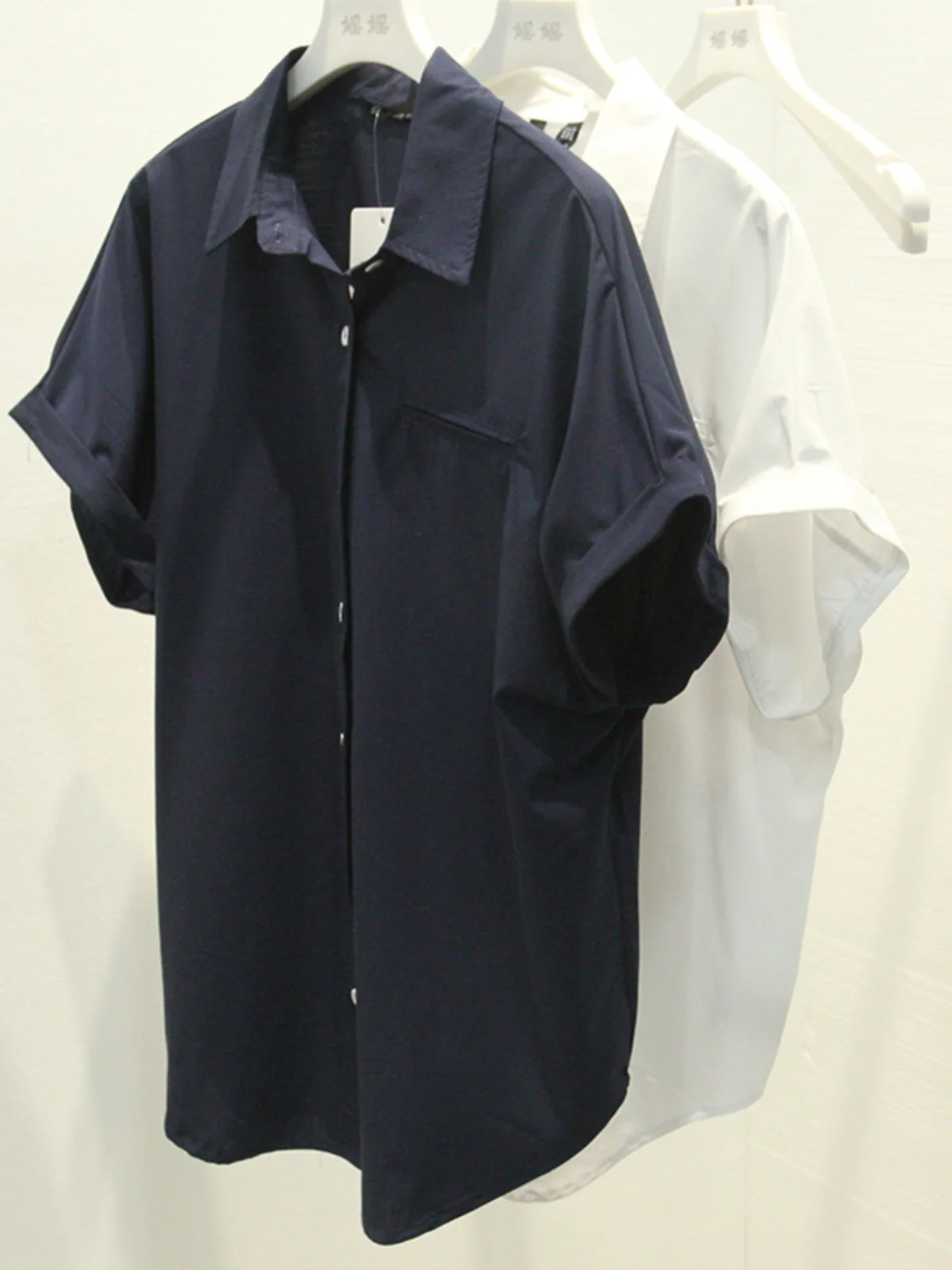 

Busin Women's Summer Thin Loose ort Sve irt Pure Color Commute Workwear Simple Match Korean Sle Button Design