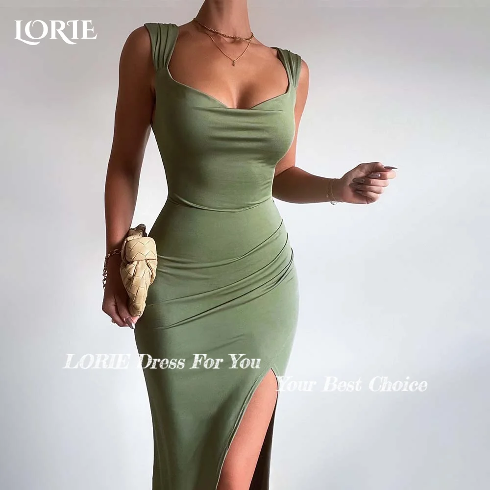 

LORIE Elegant Formal Evening Dresses Square Neck A-Line Prom Dress Backless Pleats Ball Gown Clebrity Party Gown Cocktail Dress