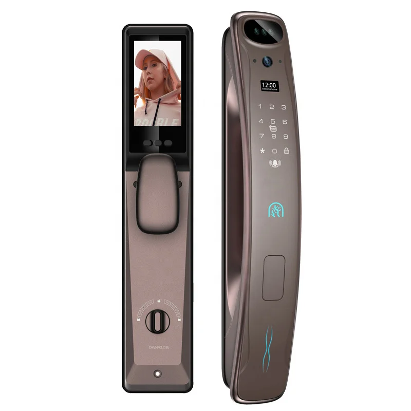WiFi Smart Lock Automatic 3D Face Fingerprint Recognition Vein Password Card Android Cat Eye Visual Intercom Home