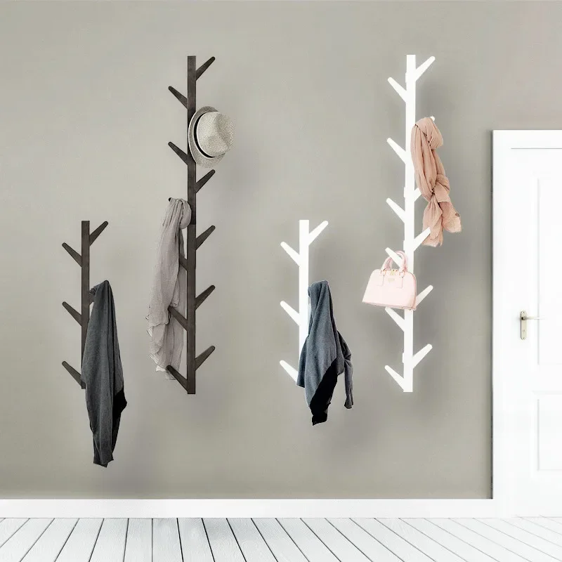 Fashion Wall Mounted Coat Rack Bamboo Tree Shaped Hanger Hat Stand Display Garment Rack Home Decoration Wall Clothes Hanger