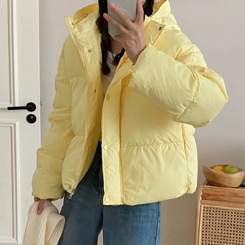 

Women Hooded Short Cotton Coat Autumn Winter Loose Women Cotton Padded Jacket 2025 New Women Short Parkas Coat Women Outwear