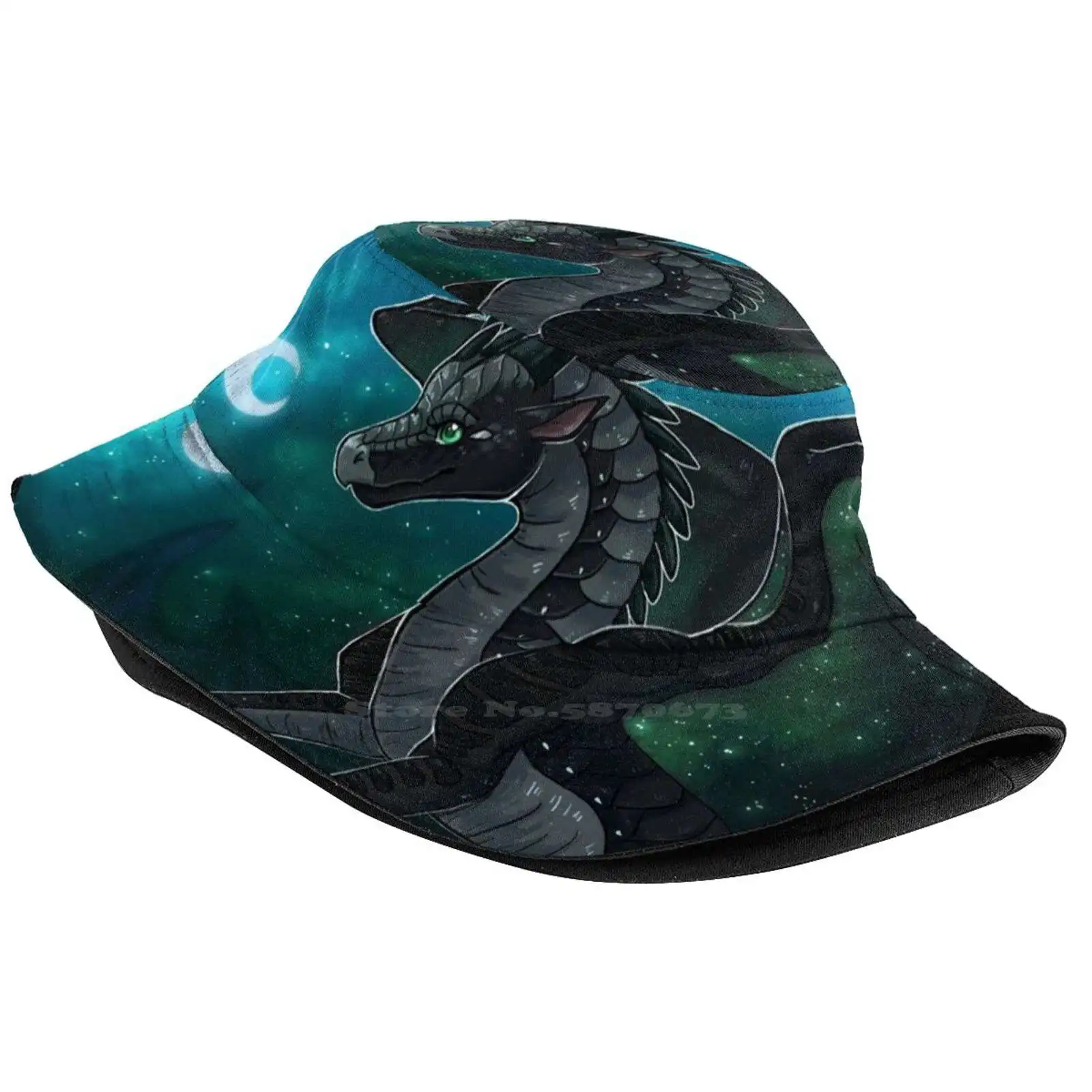 Of Fire - Moonwatcher Bucket Hat Beach Tourism Hats Breathable Sun Cap Black Wings Of Fire Wingsoffire Wof Moonwatcher Moon Risi