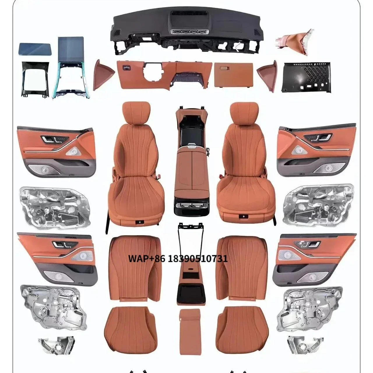 S-class W221 Interior Upgrade to W223 Kit With Dashboard Armrest Console Door Panels for S Class W221