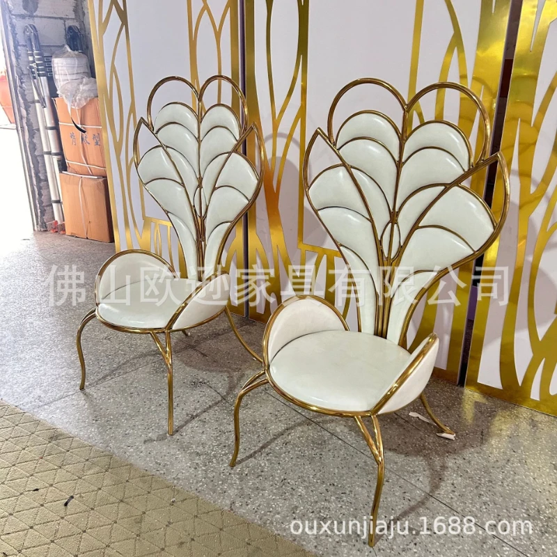 European hotel furniture stainless steel new export wedding electroplated titanium chair