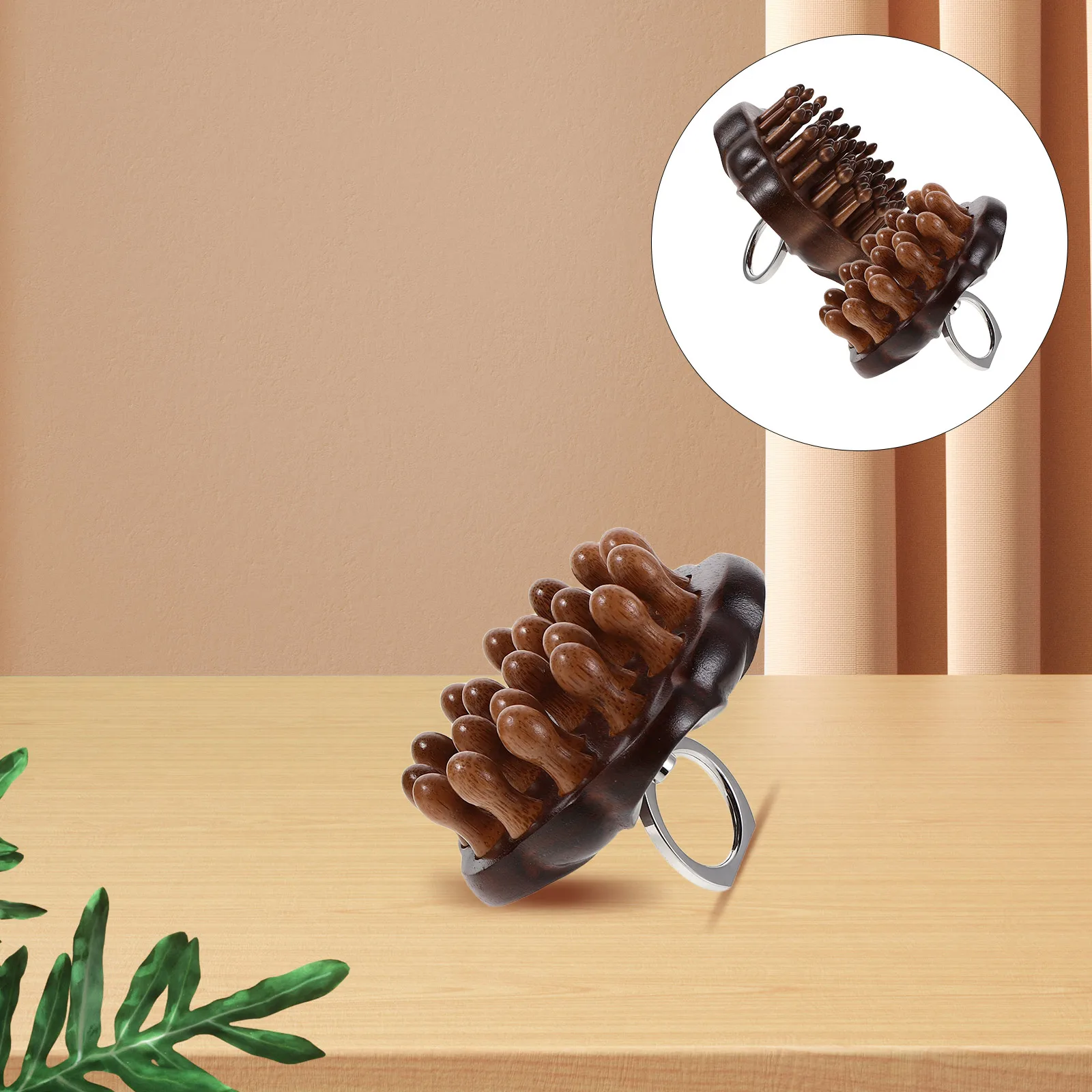 

2 Pcs Sandalwood Massage Rings Comb Gua Sha Scalp Tool Massager Combs for Women's Hair