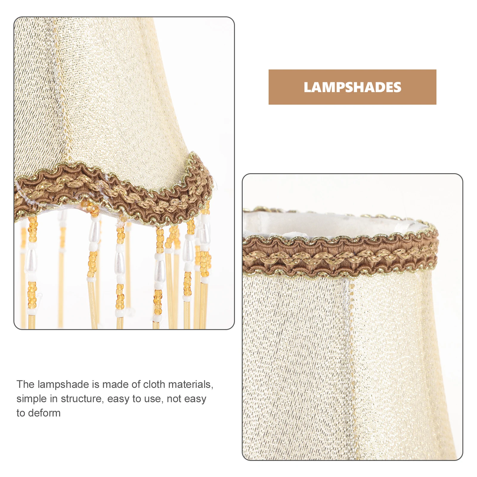 

Crystal Lampshade Tassel Wall Lights Fabric Shades Barrel Small Lampshades Desk Lampshade Cloth European Retro Style
