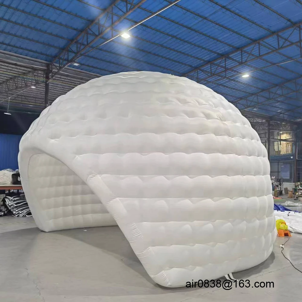 Outdoor Advertising Inflatable Golf Tent White Air Dome With Round Windows Inflatable Golf Igloo For Wedding Party Sports Event