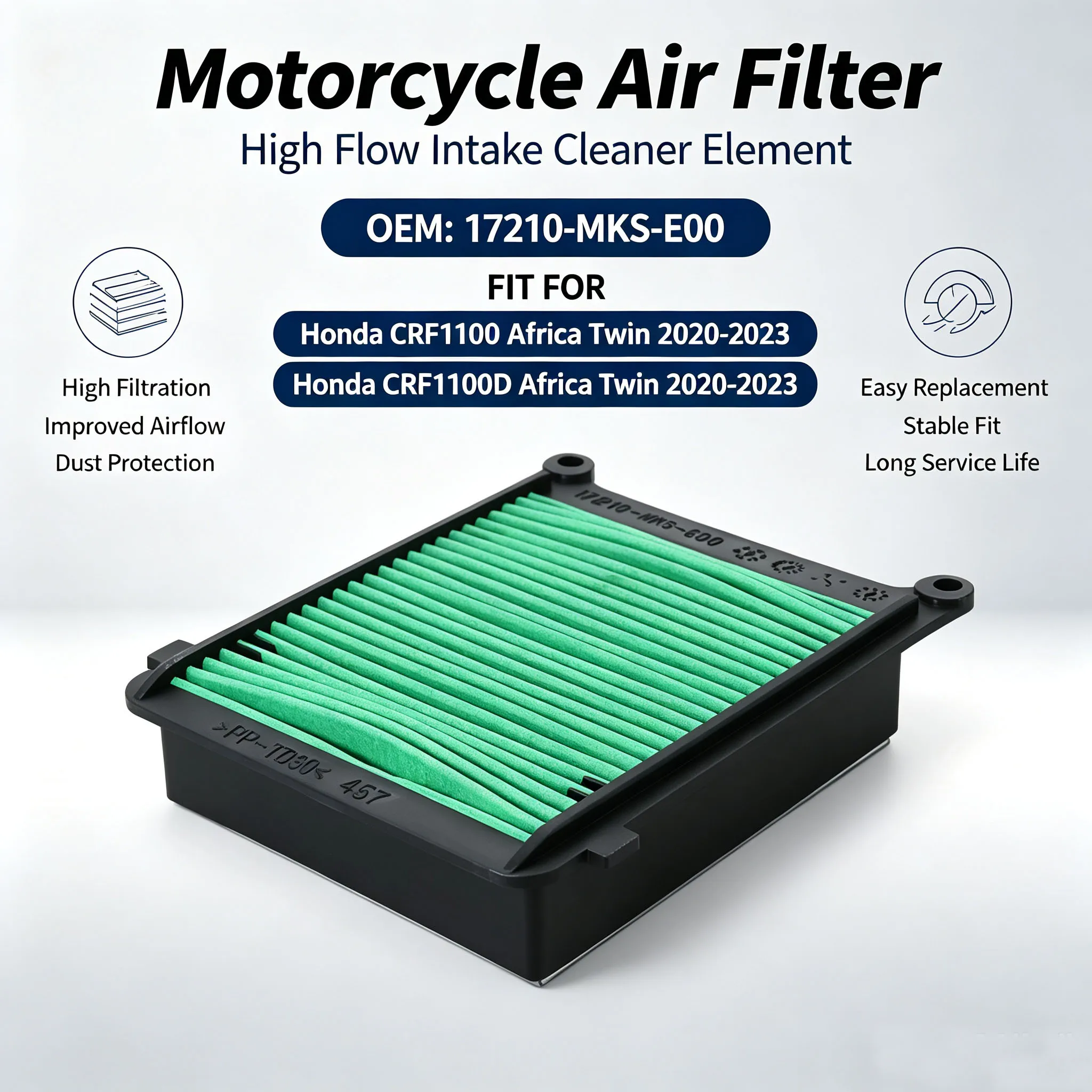 For Honda CRF1100 CRF1100D Africa Twin 2020-2023 17210-MKS-E00 Motorcycle Air Filter Cleaner Reuseful Element Air Cleaner