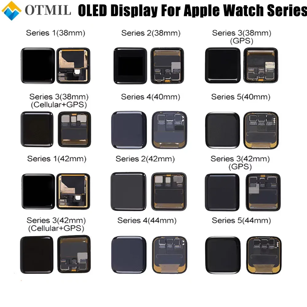 Pantalla OLED para Apple Watch Series 1 2 3 4 5 6 7 3 GPS Cellular, ensamblaje de digitalizador de pantalla LCD para iWatch 38/42/40/44/41/45mm