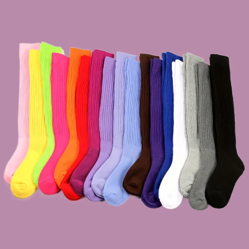 1/3 Pairs High Quality Women's Foldable Thick Thermal Knee Socks Comfortable Women's High Tube Socks Breathable Loose Socks