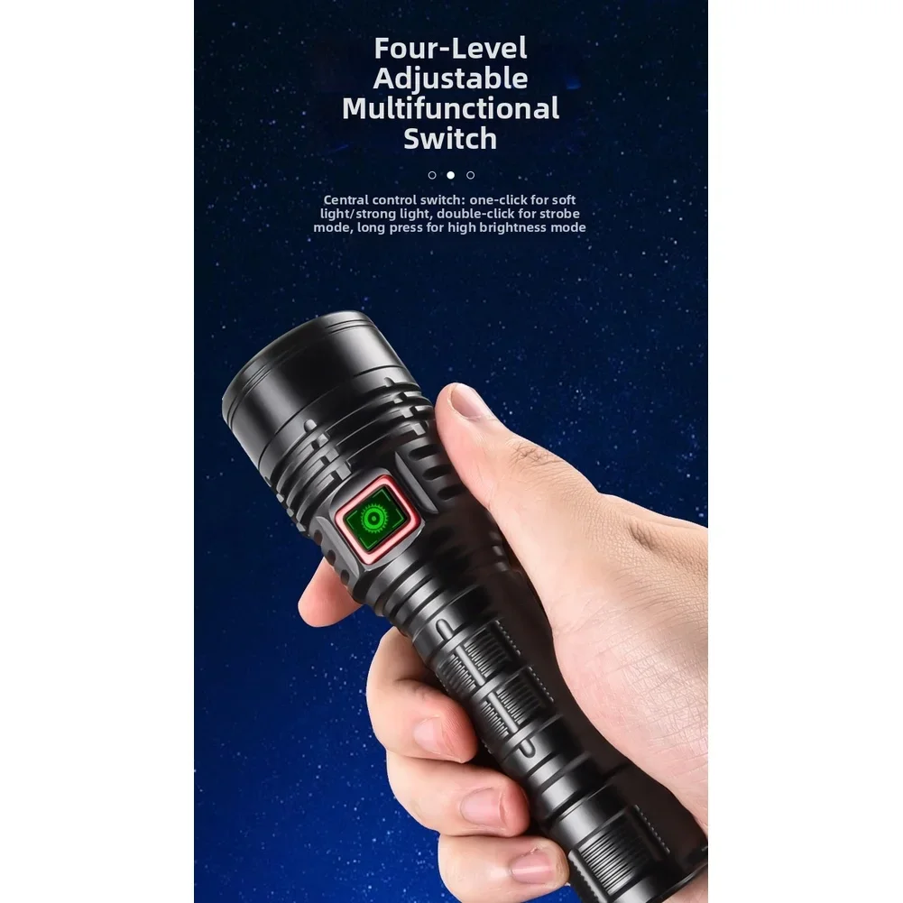 /Rechargeable /LED /Flashlight T40 High Power 500m Range Waterproof Aluminum Alloy With Type-C Fast Charging For Camping Hiking