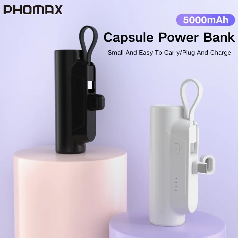 

PHOMAX Fast Charging Portable Power Bank LED Display Mobile External Battery for iPhone Samsung Xiaomi OPPO Compact Powerbank