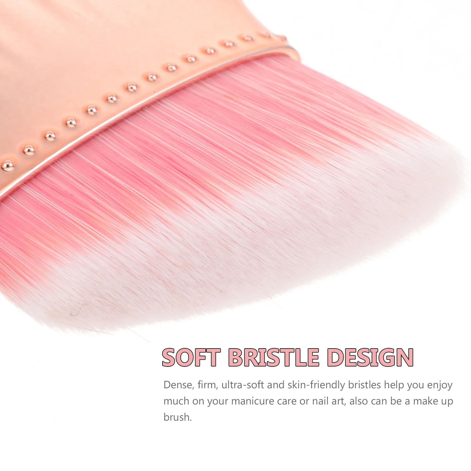 

2Pcs Nail Dust Brush for Manicure and Makeup Light Weight Powder Brush with Shell Handle Dense Soft Bristles Portable