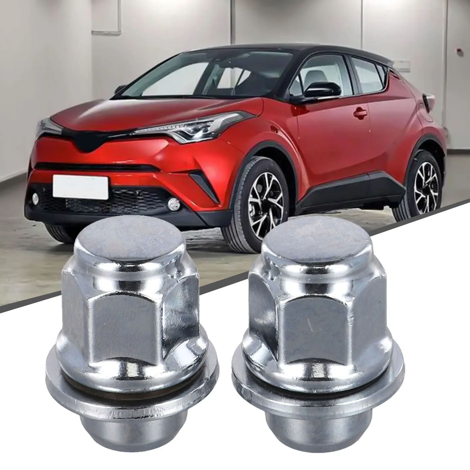 2PCS For Toyota For Lexus Chrome Lug  Steel Nuts 9094201033 Parts-Accessories OEM Number:90942-01033