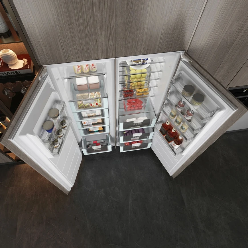 ZUNGUI BC-306WQB Good Quality Side-By-Side Double Door Refrigerator Freezer Refrigerator