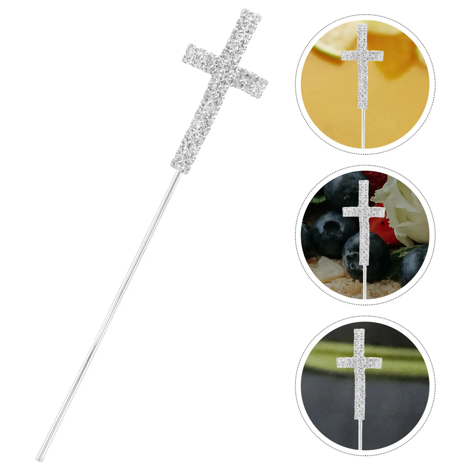 

2Pcs Rhinestone Cake Toppers Cross Shape Crystal Design Birthday Wedding Party Dessert Decor Rhinestone Cake Topper