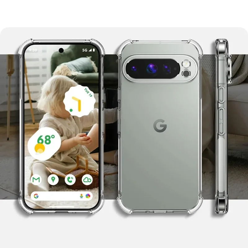 حافظة شفافة لهاتف جوجل بيكسل 9 10 برو XL غطاء خلفي رفيع ناعم من مادة البولي يوريثان الحراري لهاتف Pixel10 Pixel 9A 8 8A 7A 6 Pro Pixel 9 Pro