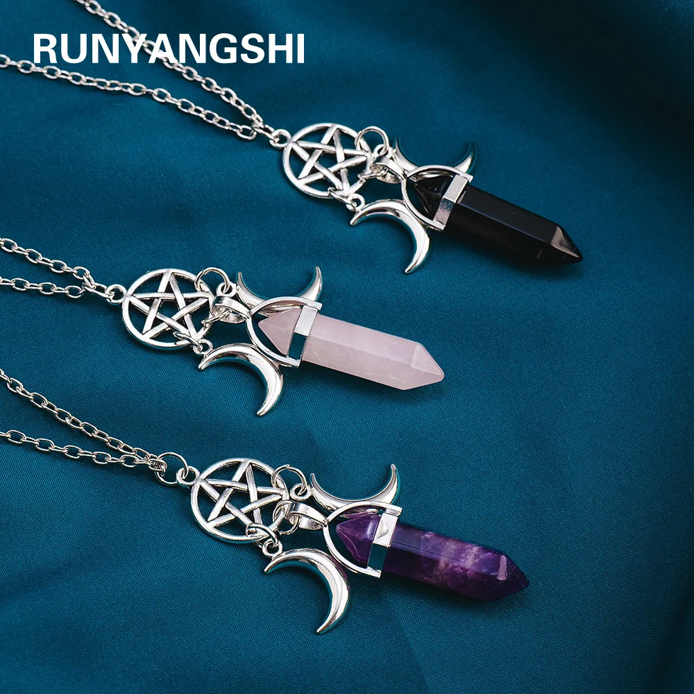 Healing Chakra Kristal Hanger Zeshoekige Bullet Vormige Hanger Kristallen Natuurlijke Droom Amethist Voor Vrouwen Meisjes Reiki Mediteren