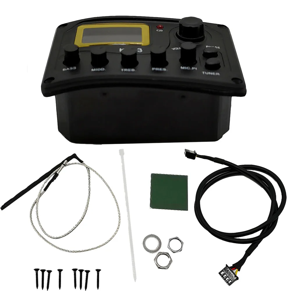 4 Band EQ Equalizer KLT-3 Acoustic Guitar Bass EQ Preamp with Micphone and Tuner Guitar pickup