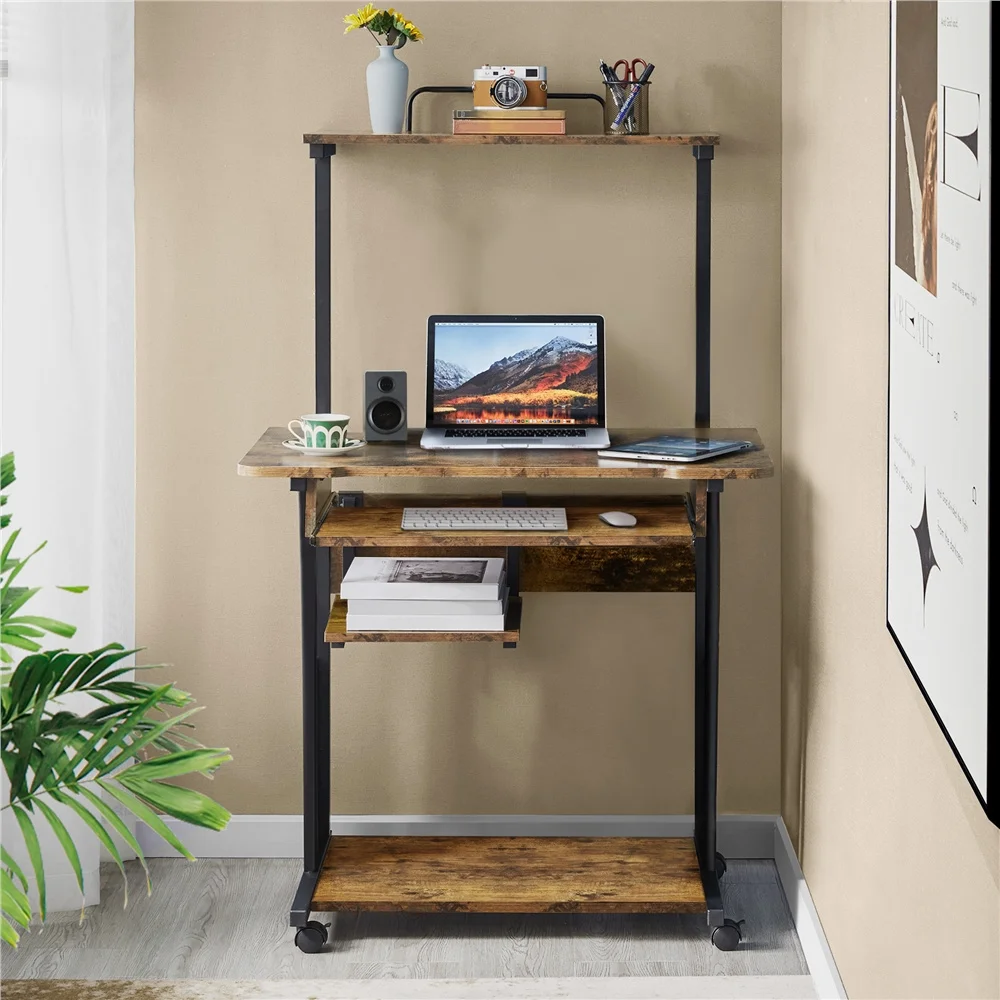 Costoffs Computer Table 3 Tiers Computer Desk Portable Laptop Desk Computer Tower Shelf Multiple Layer Computer Desk for Home Of