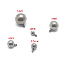 5pcs/lot Right Grand 14G Implant Grade ASTM F136 Titanium Mirror Polish Internally Thread 5mm Ball Top