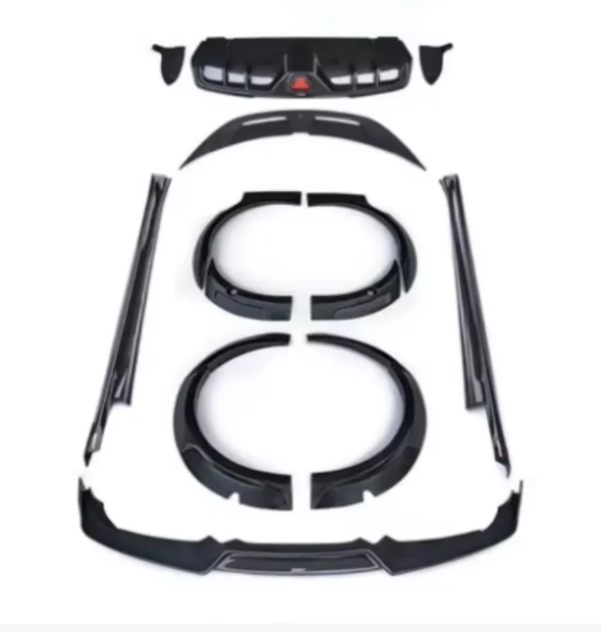 For TAYCAN Carbon Fiber CMS-T Style Heavy Duty Lip Kit Front Lip Side Skirt Rear Diffuser