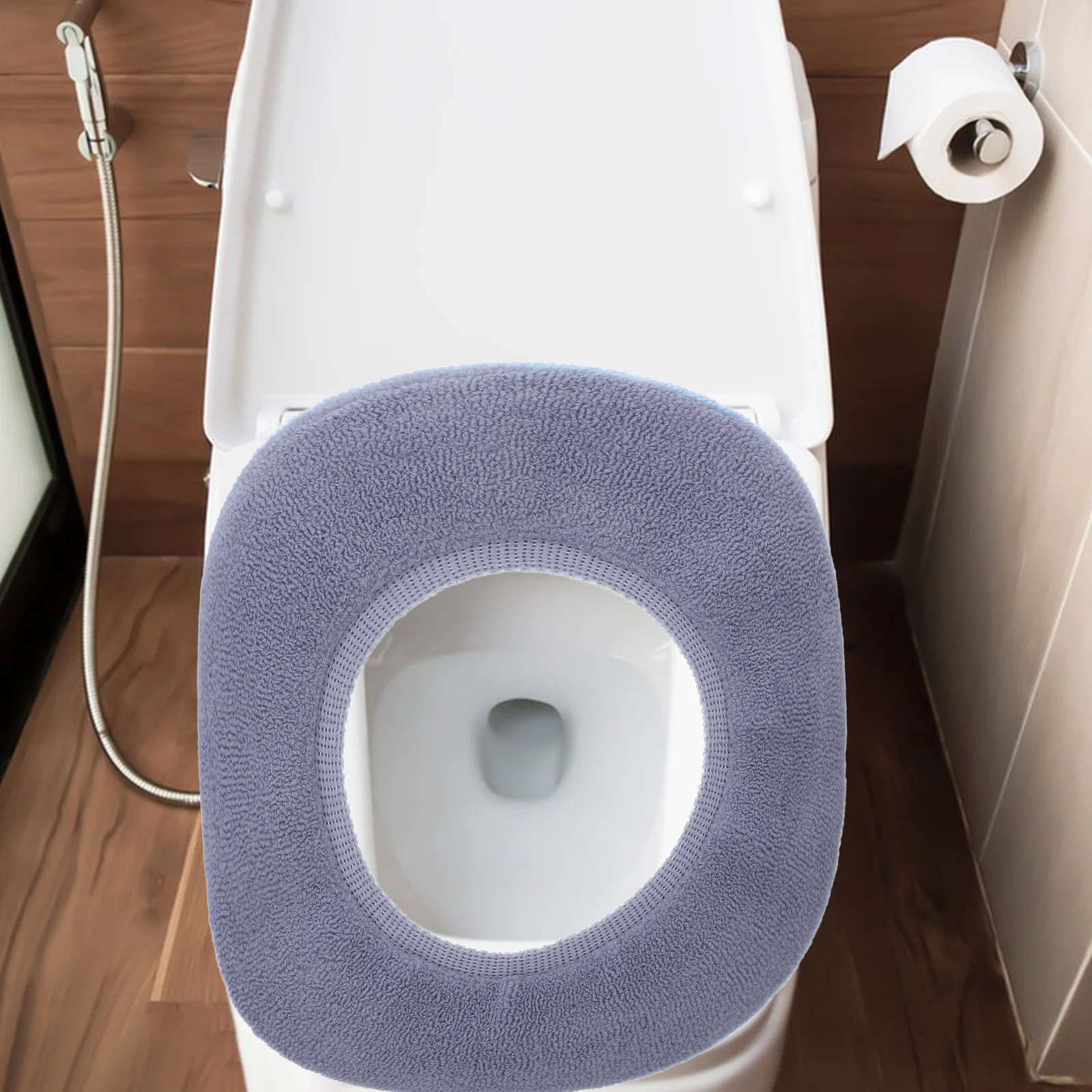 

Thickened Soft Fiber Cloth Toilet Seat Cushion Comfortable Warm Winter Bathroom Seat Pad Non Slip Cover Thicker Toilet Cushion