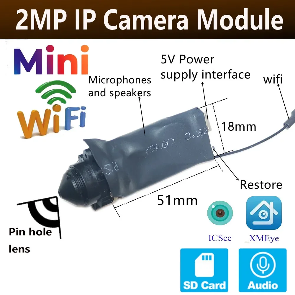 Screw DIY IP Camera Module Mini Wifi Module Small Icsee Xmeye Sdk 1080P Wireless PCB Security P2P Two Way Audio