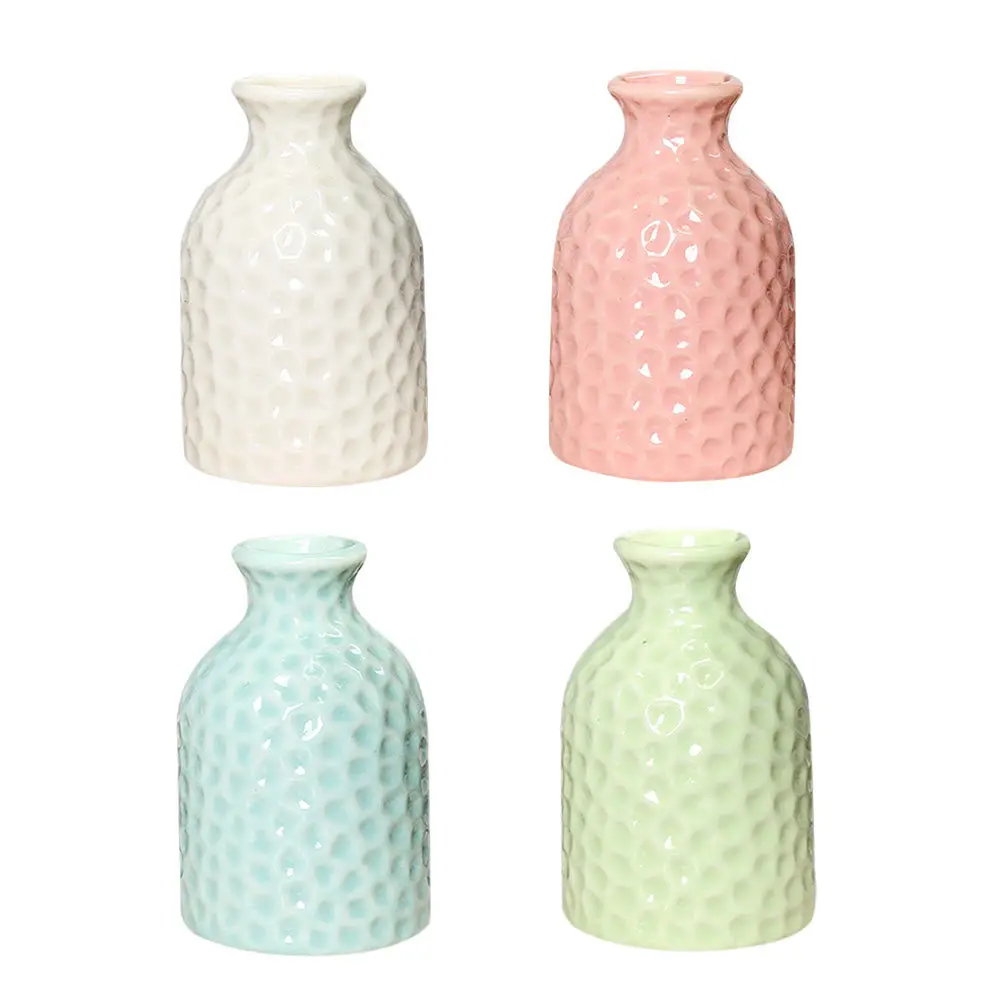 

4Pcs Creative Ceramic Flower Vase Small Desktop Home Decoration Office Balcony Ornament Ceramic Vase Flower Container