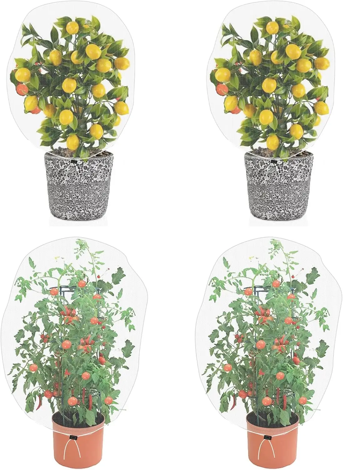 

Набор из 4 садовых сеток с утяжкой, 3,3x2,6 фута, для защиты плодовых деревьев и овощей