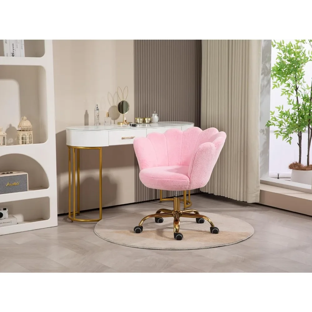 كرسي مكتب دوار منجد مخملي حديث مع مقعد وعجلات قابلة للتعديل للاستخدام المريح في المنزل والمكتب