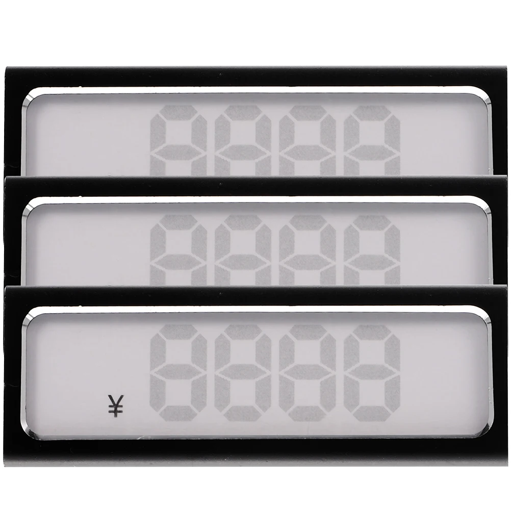 

3pcs Price Display Board High Transparency Retail Countertop Supplies Cake Shop Sign Holder Aluminum Label Holders