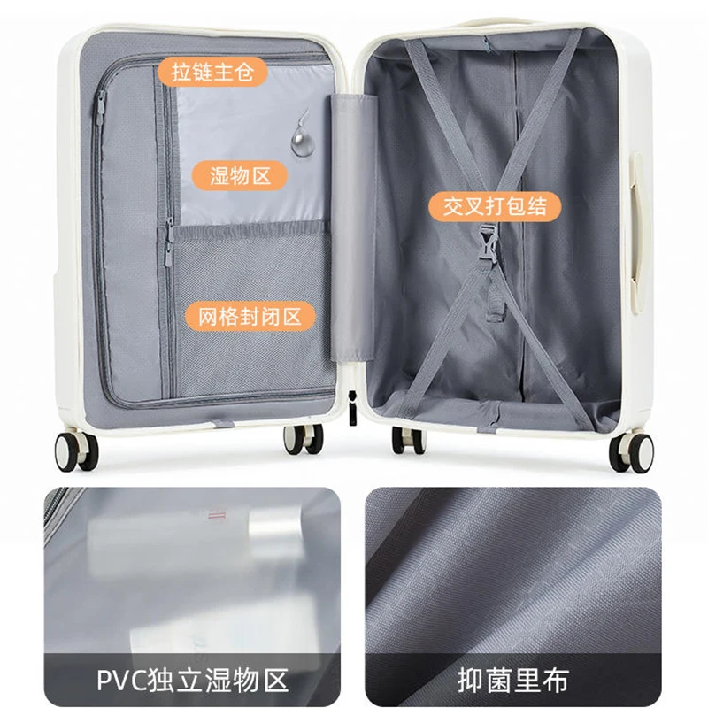 Charging suitcase 2023 new female small lightweight multifunctional travel pull-rod box password suitcase male