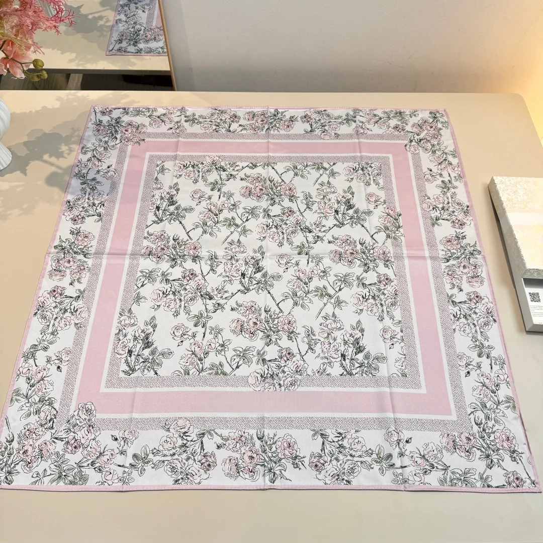 

Элитный шелковый платок 90x90 см из 100% твилового шелка тутового шелкопряда, элегантный женский шарф-платок, высококачественный подарок