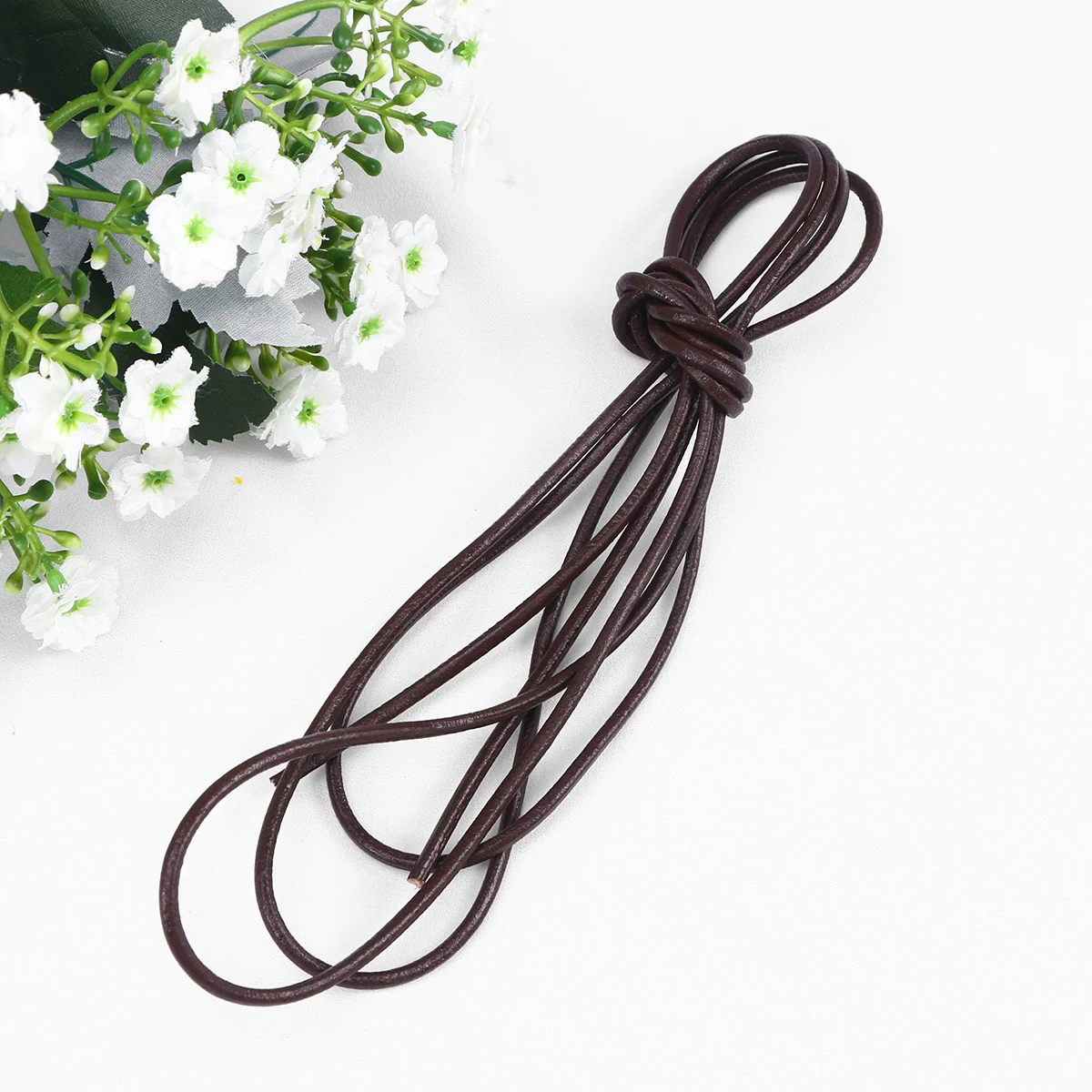 

200M Cowhide Cord 2Mm Diameter Flat -Resistant DIY Craft Rope for Necklace Bracelet Anklet Making Coffee