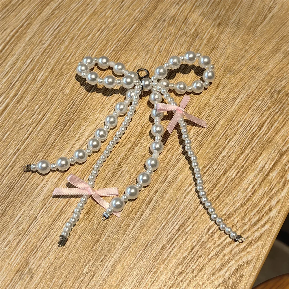 1 PCS Ballet Style Pearl Bow Shoe Decoration Bead Crystal Cherry Flower Shoe Buckle Shoe Flower Shoes Accessories for Woman Man