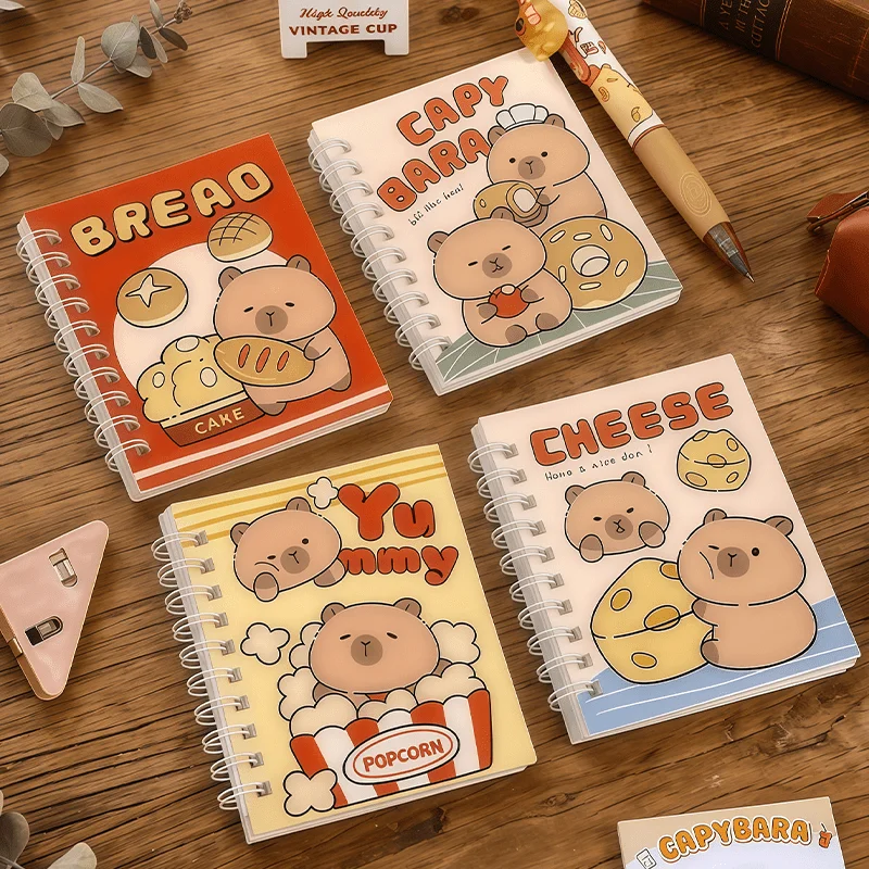 Cute Capybara Cartoon Spiral Notebook, High-Quality Portable Mini Notebook for Students to Take Notes in Class and as a Stationery Item