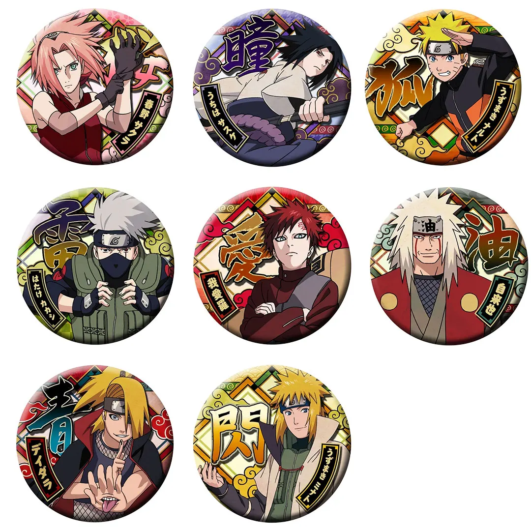 

Naruto Japanese-Style Metal Badge, Round Anime Brooch, Trendy Pin, Can Be Used to Decorate Backpacks, Jackets, Hats, Fan Gifts