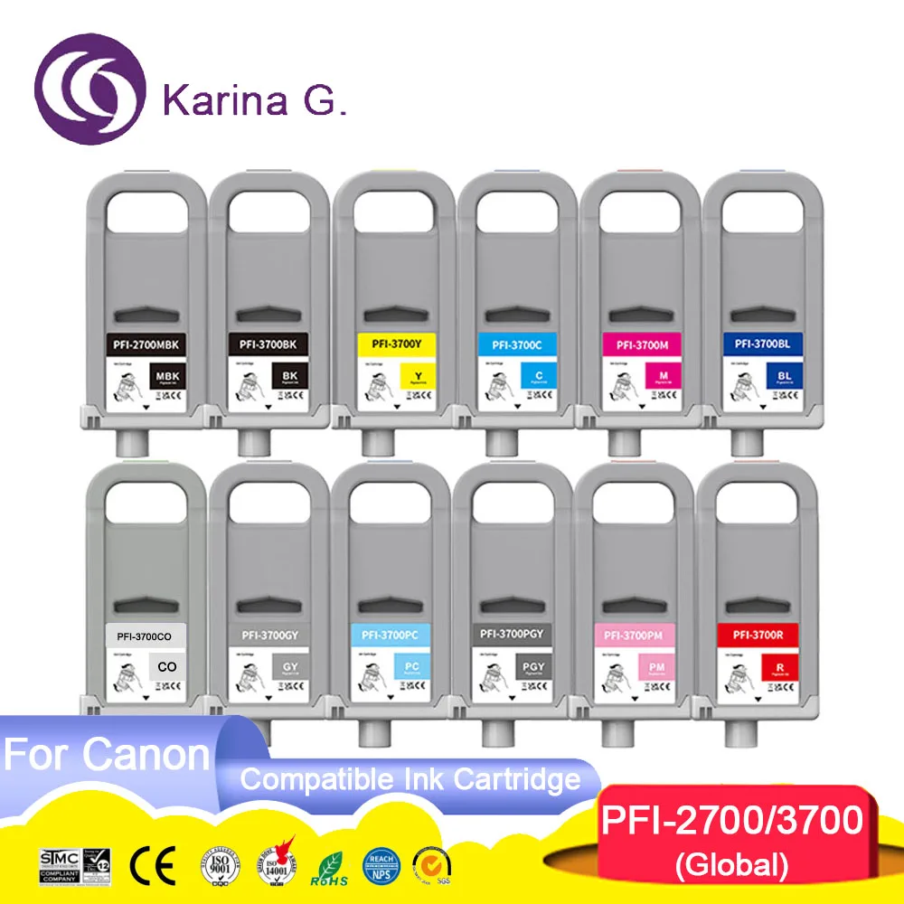 Совместимый картридж PFI2700 PFI-3700, 100% совместимый с принтером Canon ImagePROGRAF 4600 2600 6600 GP 4600S 6600S