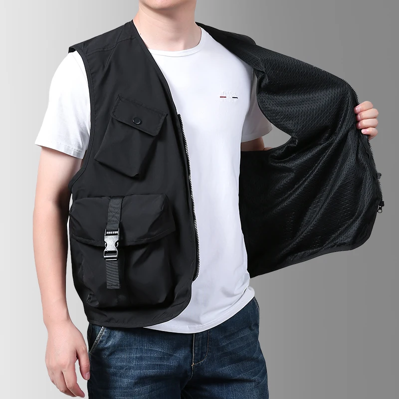 

Утилита, тактический жилет с несколькими карманами, техническая одежда, уличный пеший туризм, рыбалка, фотография, сафари, жилет-карго 6XL, новый летний уличный жилет для мужчин