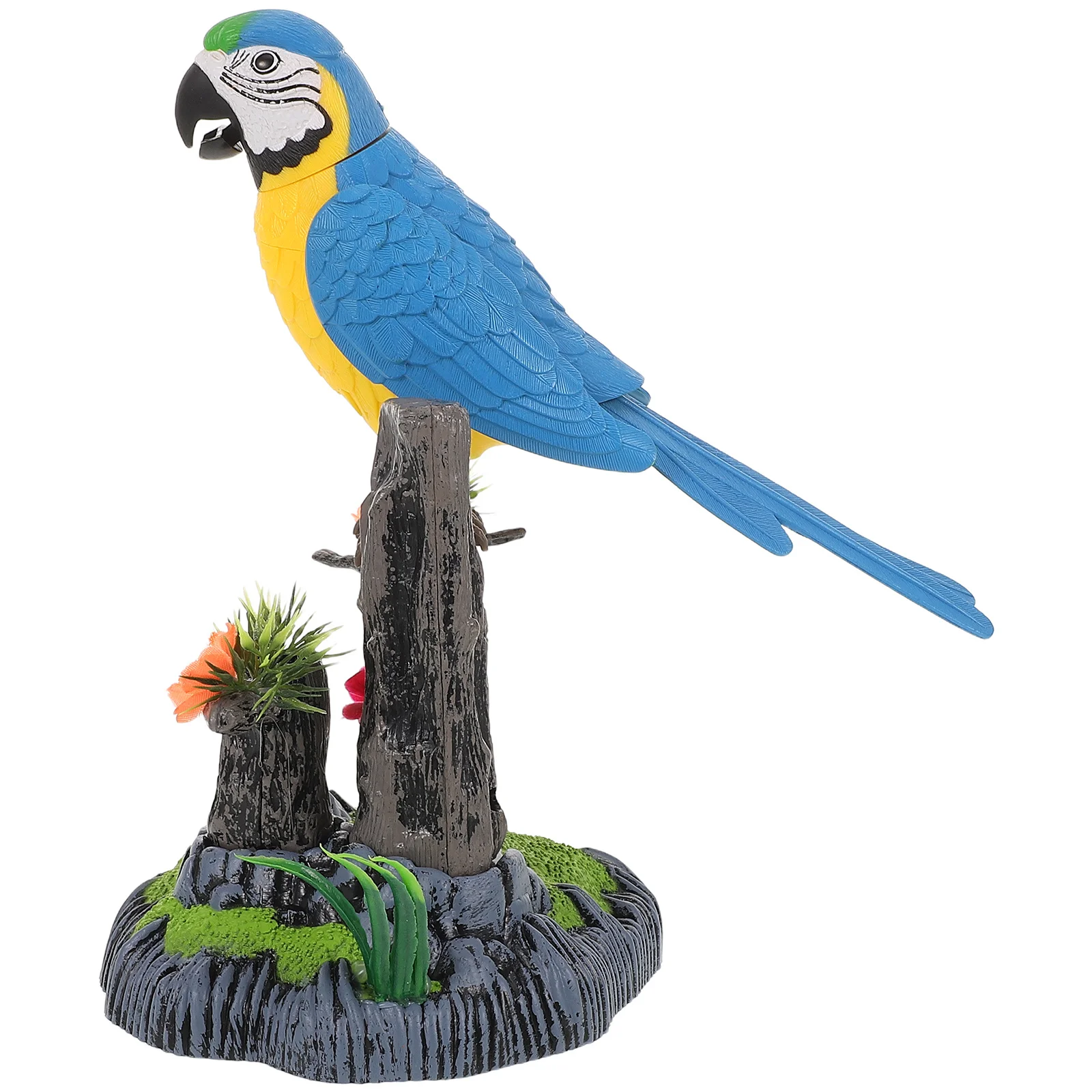 เซ็นเซอร์ตรวจจับความเคลื่อนไหวรูปนกไฟฟ้า ของเล่นจำลองสำหรับเด็กและแมว ตกแต่งบ้าน เสียงนกร้องเหมือนจริง นกแก้วจำลองบีบีปป์ ปีกกระพือได้