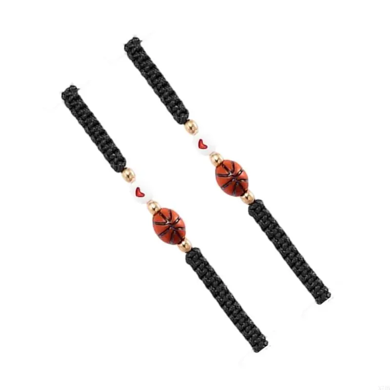  Modern Braided Acrylic Bead Bracelet, Set Of 2 Piece Adjustable Design Wristlet Jewelry For Most Occasions