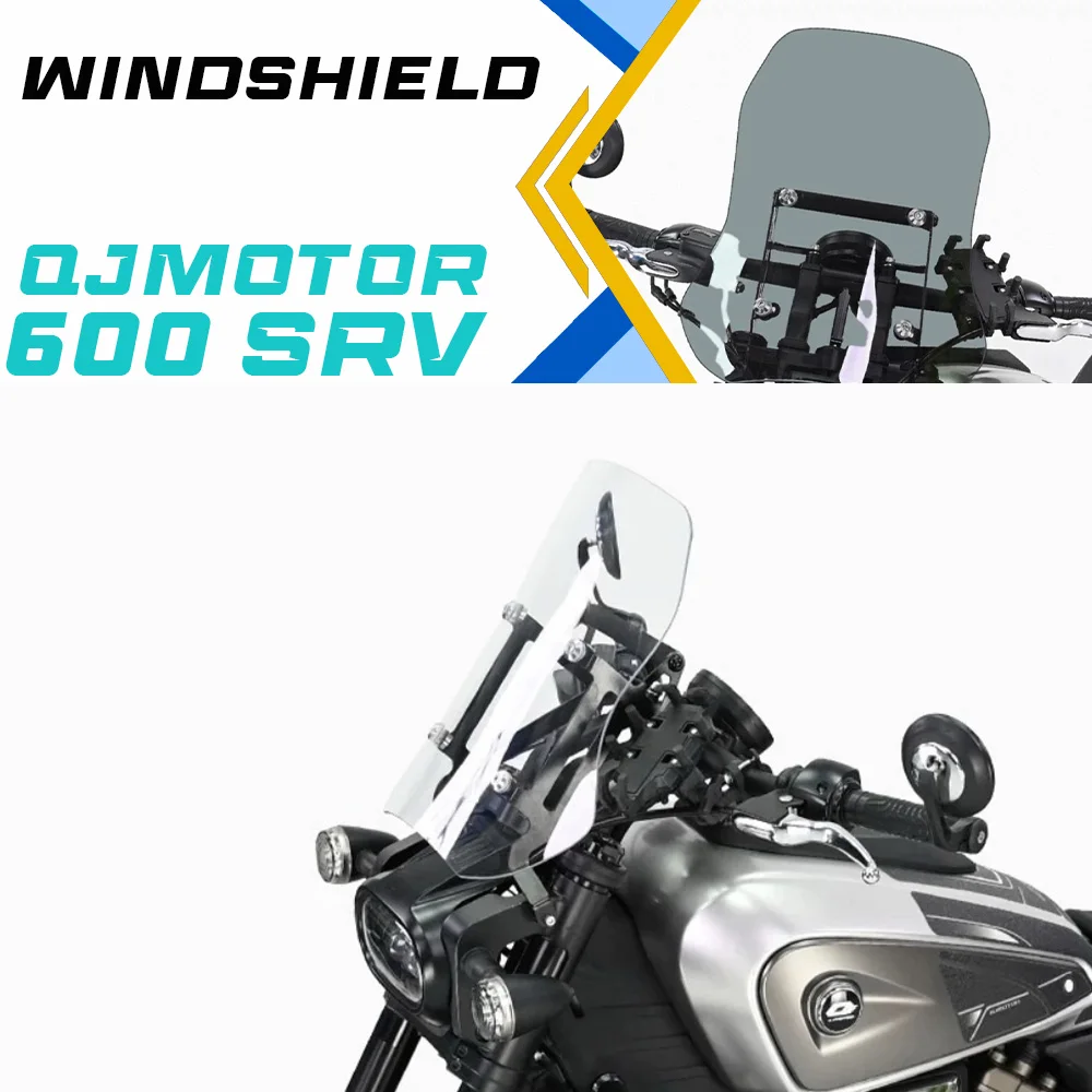 

QJMOTOR SRV 600 windshield with armrest, windshield modification, heightening, tempered glass.