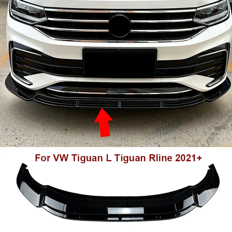 

For VW Tiguan Rline 2021 2022 2023 Front Bumper Spoiler Lip Lower Chin Splitter Lip Guard Body Kit Protector Canard Deflector