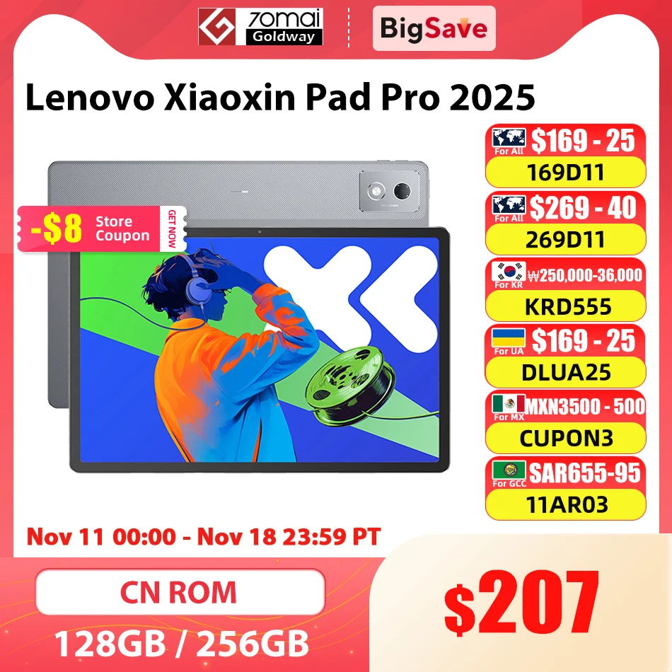 Lenovo Xiaoxin Pad Pro 2025 Dimensity 8300 128GB 256GB ROM 12.7'' LCD 144Hz 2.9K Display 10200mAh 45W Charger ZUI 16 PC Tablet